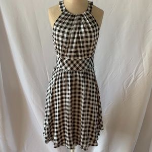 White House Black Market Black and White Gingham Dress